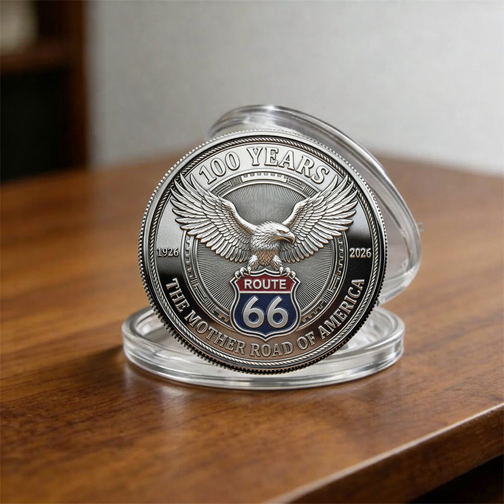 Celebrate 100 Years of Road Route 66 Tumbler - Custom Car's Photo Commemorative Coin A2110 Pt99