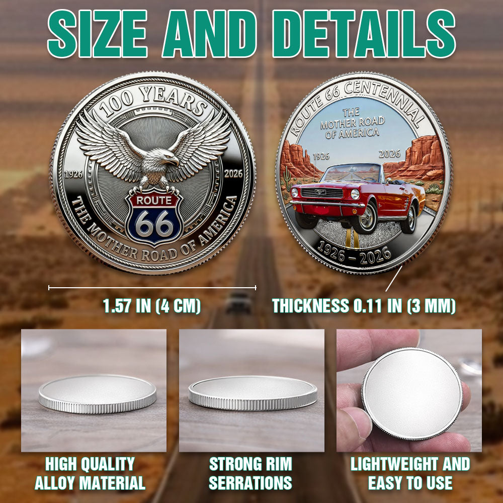 Celebrate 100 Years of Road Route 66 Tumbler - Custom Car's Photo Commemorative Coin A2110 Pt99