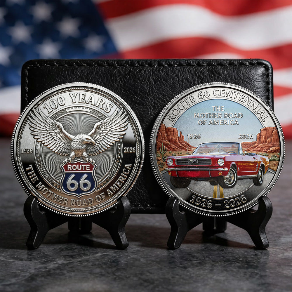 Celebrate 100 Years of Road Route 66 Tumbler - Custom Car's Photo Commemorative Coin A2110 Pt99
