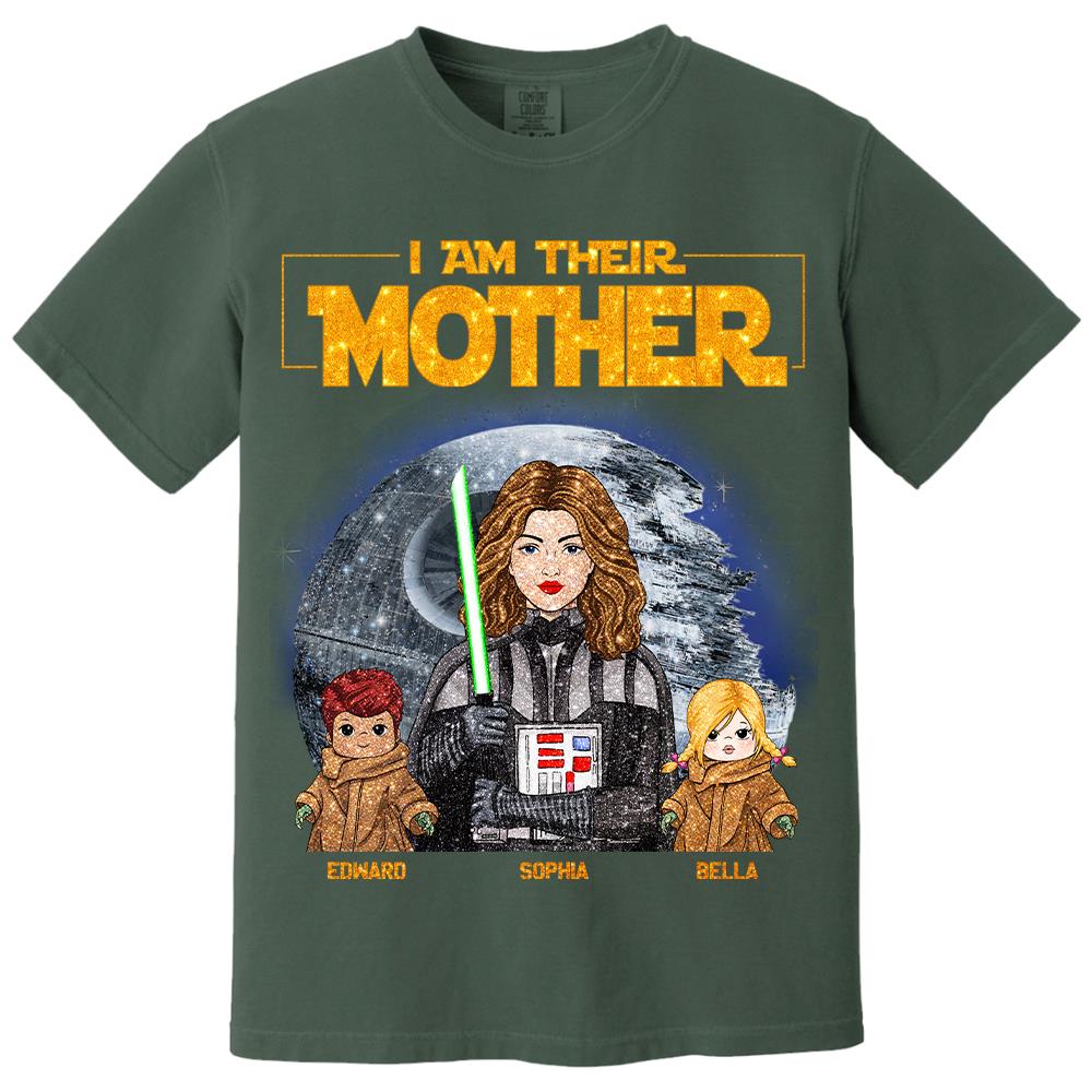 I Am Their Mother Custom Personalized Glitter Style Shirt For Mom - Mother's Day Gift Hv01