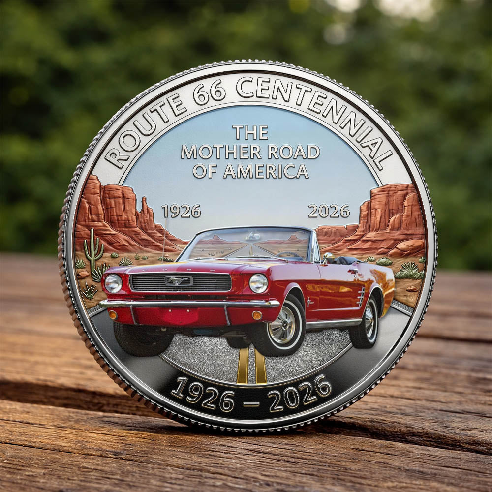Celebrate 100 Years of Road Route 66 Tumbler - Custom Car's Photo Commemorative Coin A2110 Pt99
