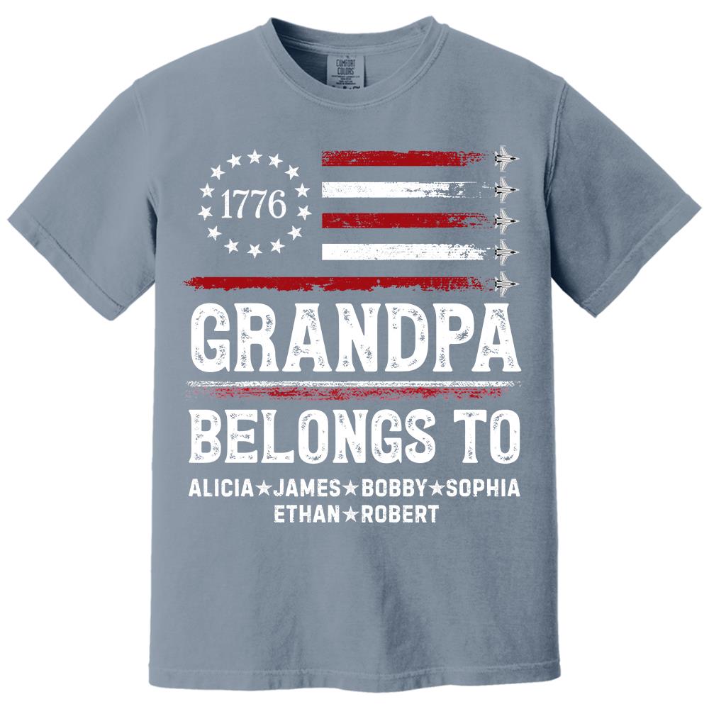 Proud American Grandpa Custom Kids Names Father's Day Gift For Dad, Grandpa L0411 Hv01
