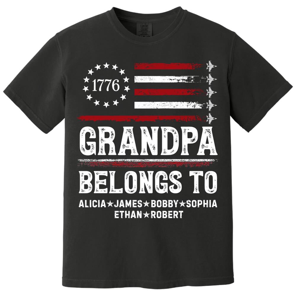 Proud American Grandpa Custom Kids Names Father's Day Gift For Dad, Grandpa L0411 Hv01
