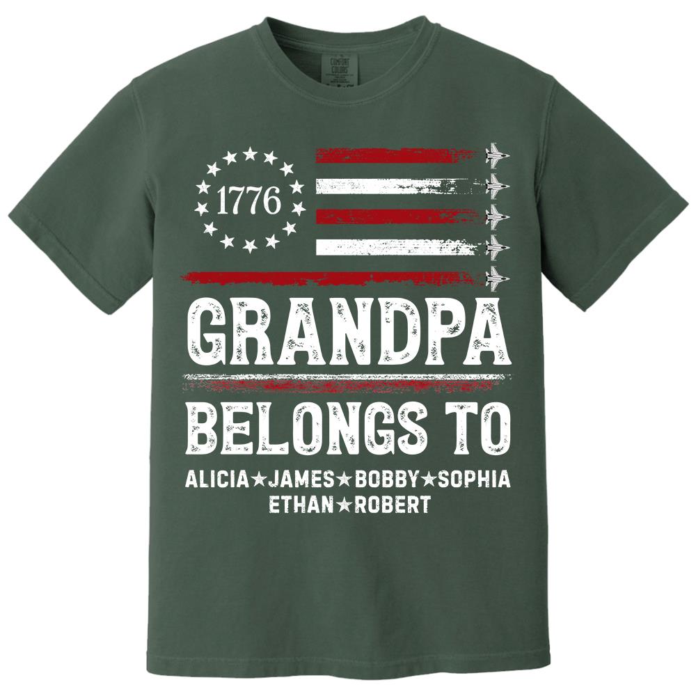 Proud American Grandpa Custom Kids Names Father's Day Gift For Dad, Grandpa L0411 Hv01