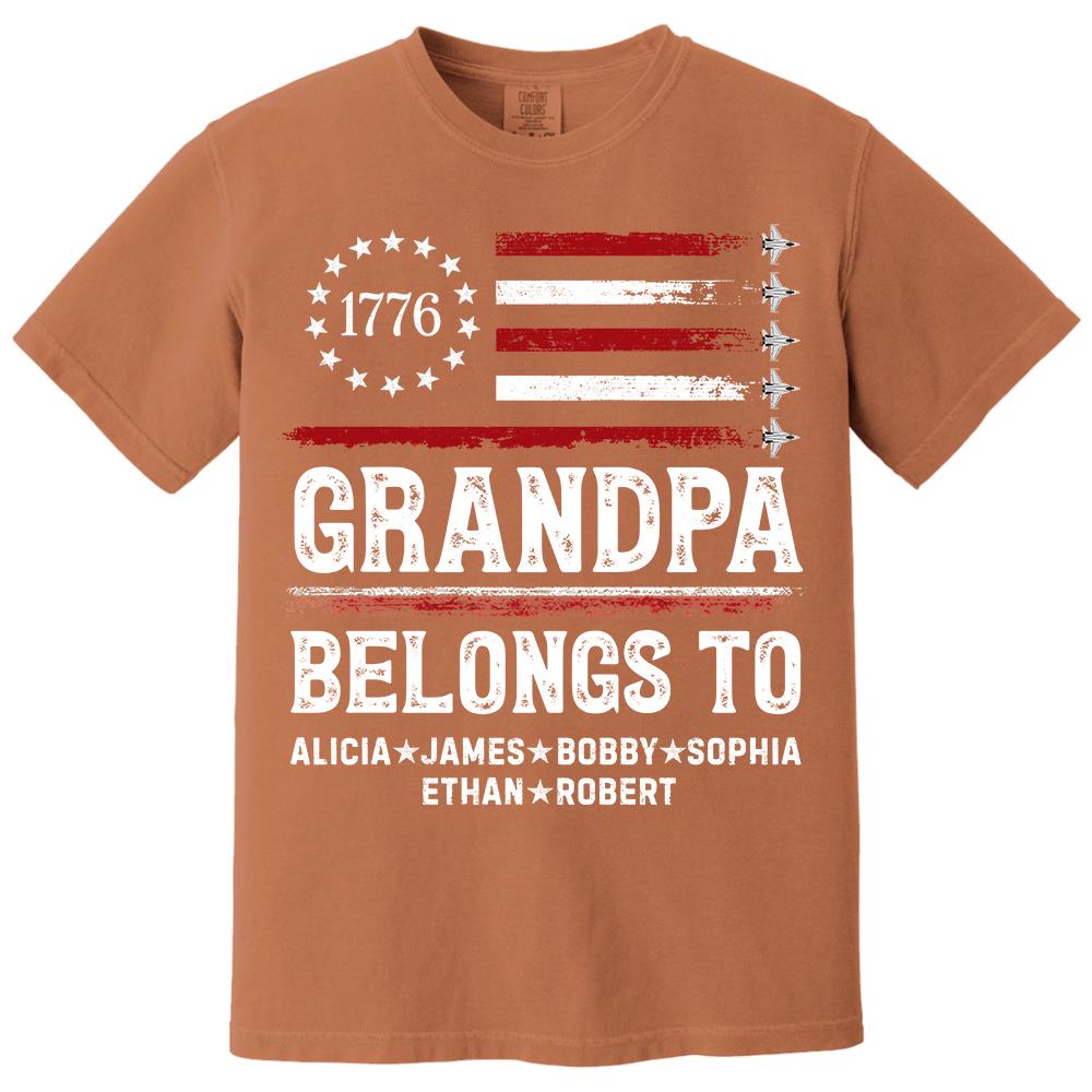 Proud American Grandpa Custom Kids Names Father's Day Gift For Dad, Grandpa L0411 Hv01