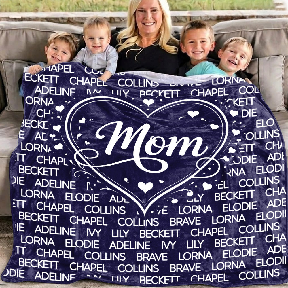 Personalized MOM With Names Blanket Gift For Mom T18 Li29