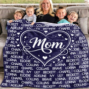Personalized MOM With Names Blanket Gift For Mom T18 Li29