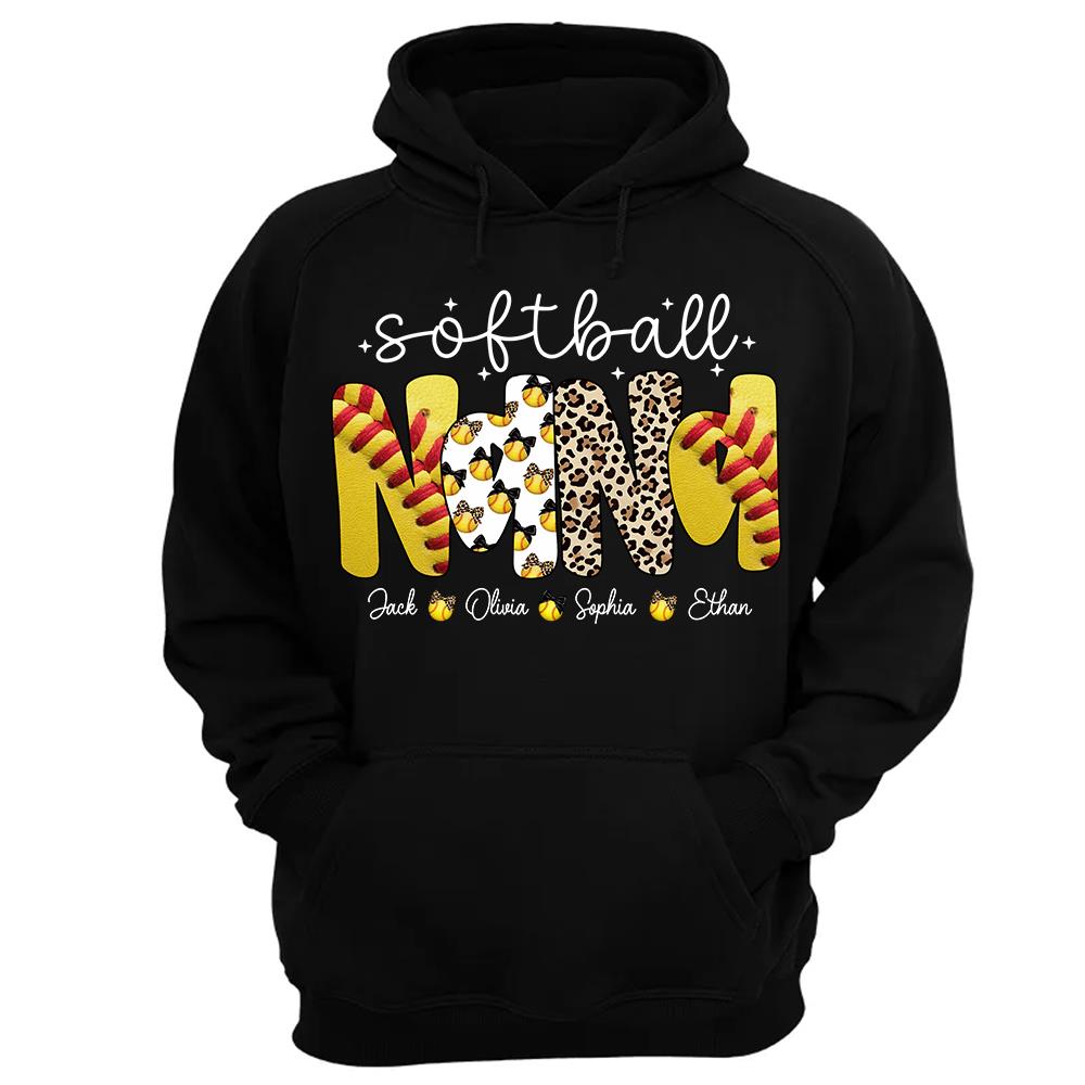 Personalized Softball Mama Shirt, Custom Softball Sports Grandma Nickname Shirt