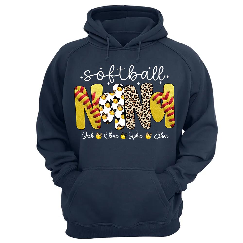 Personalized Softball Mama Shirt, Custom Softball Sports Grandma Nickname Shirt