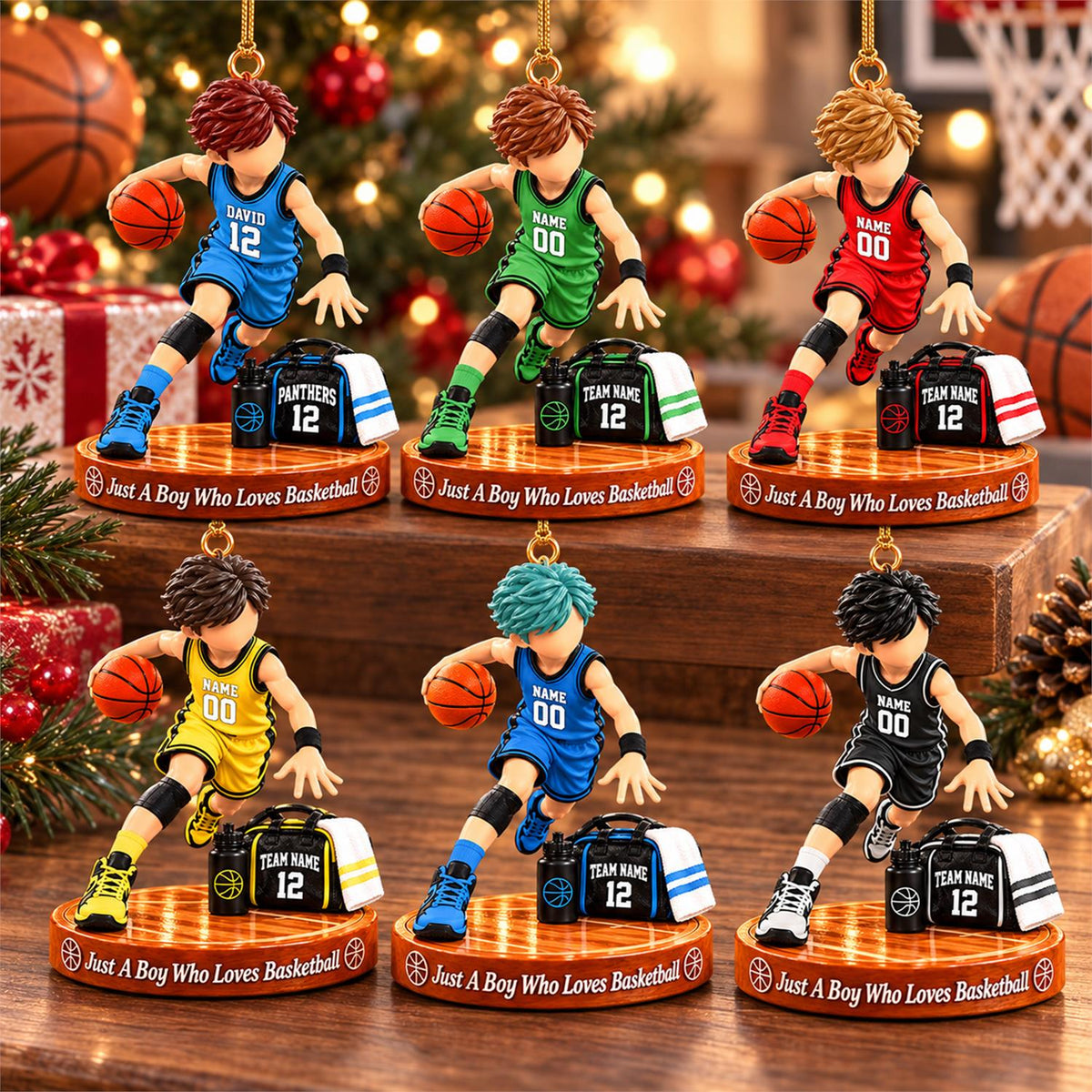 Just A Boy Who Loves Basketball Ornament, Personalized Basketball Christmas Ornament, Custom Name Gift Na02 Hv01