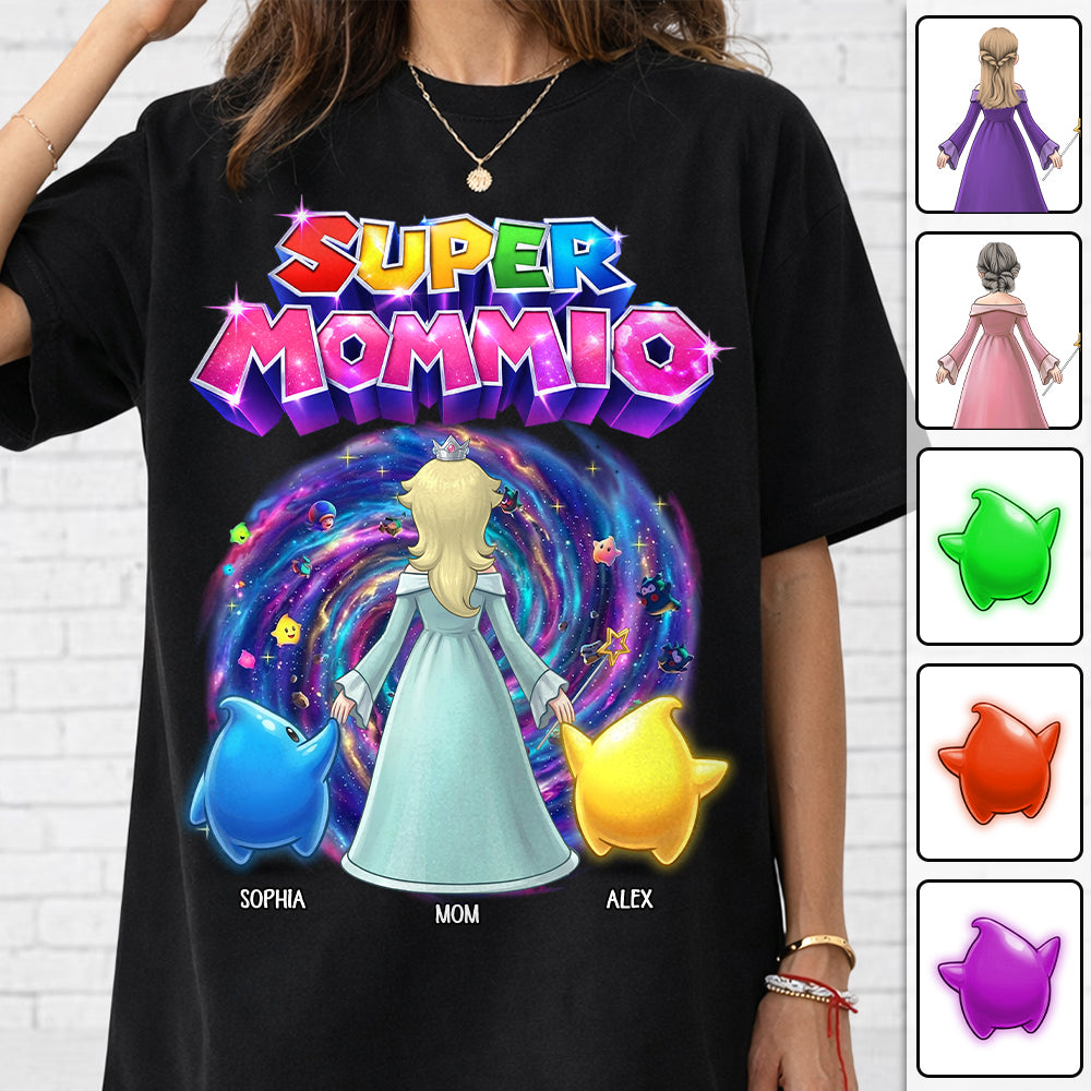 Personalized Super Mommio Galaxy Gaming Shirt, Mother's Day Gifts For Mom L0411 Hv01