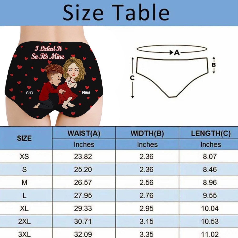 I Licked It So It's Mine Couple Women's Briefs - Personalized Women's Boxer Briefs - Christmas Gift For Wifey Na02 Nh00