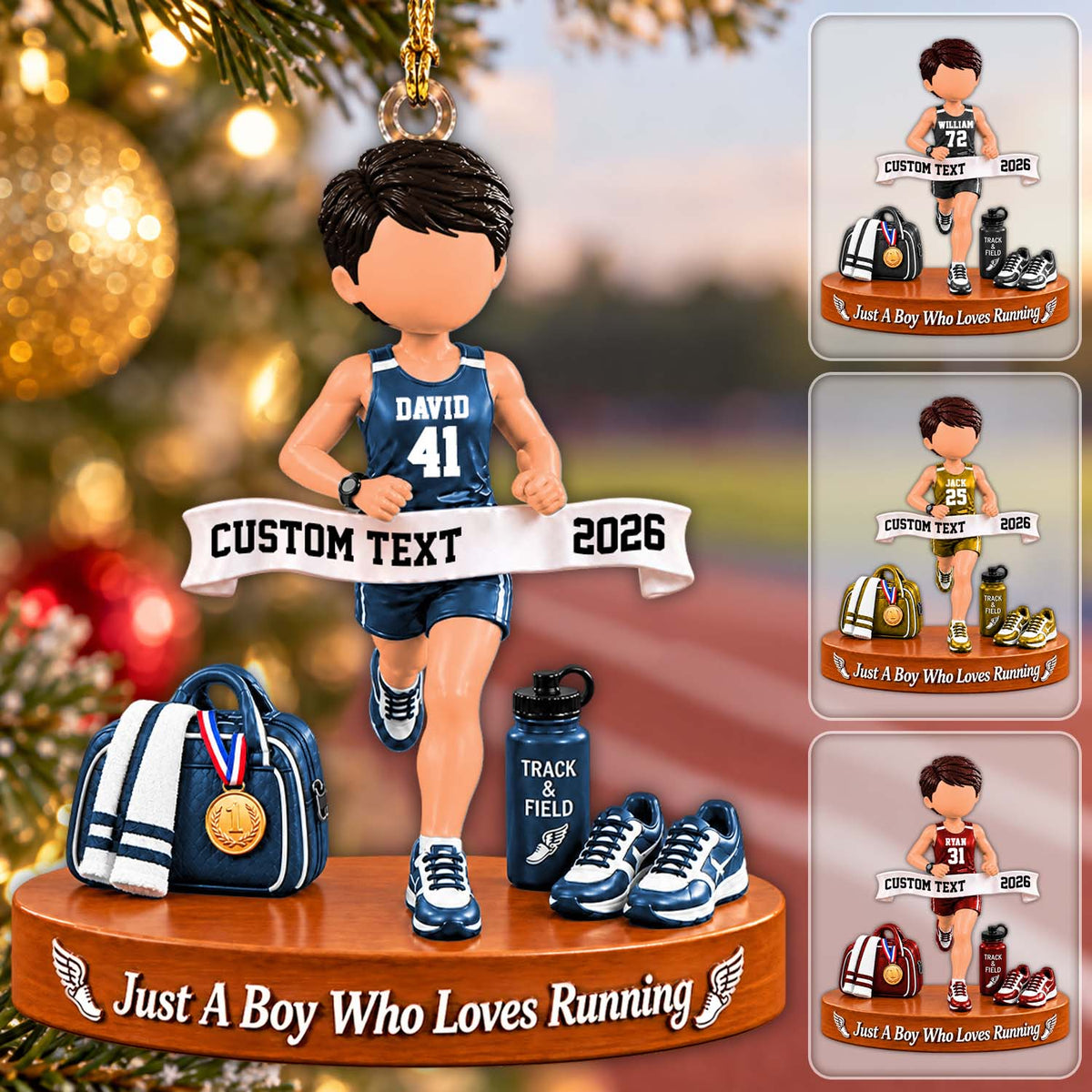 Just A Girl Who Loves Running Ornament, Personalized Track & Field Runner Christmas Ornament, Custom Name Gift Na02 Pt99