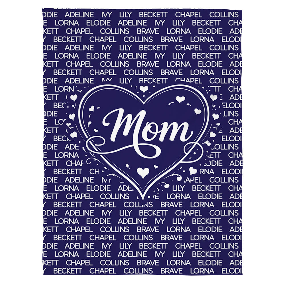 Personalized MOM With Names Blanket Gift For Mom T18 Li29