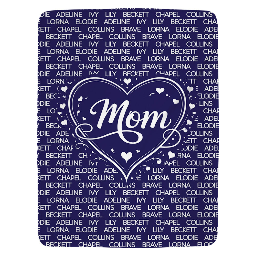 Personalized MOM With Names Blanket Gift For Mom T18 Li29