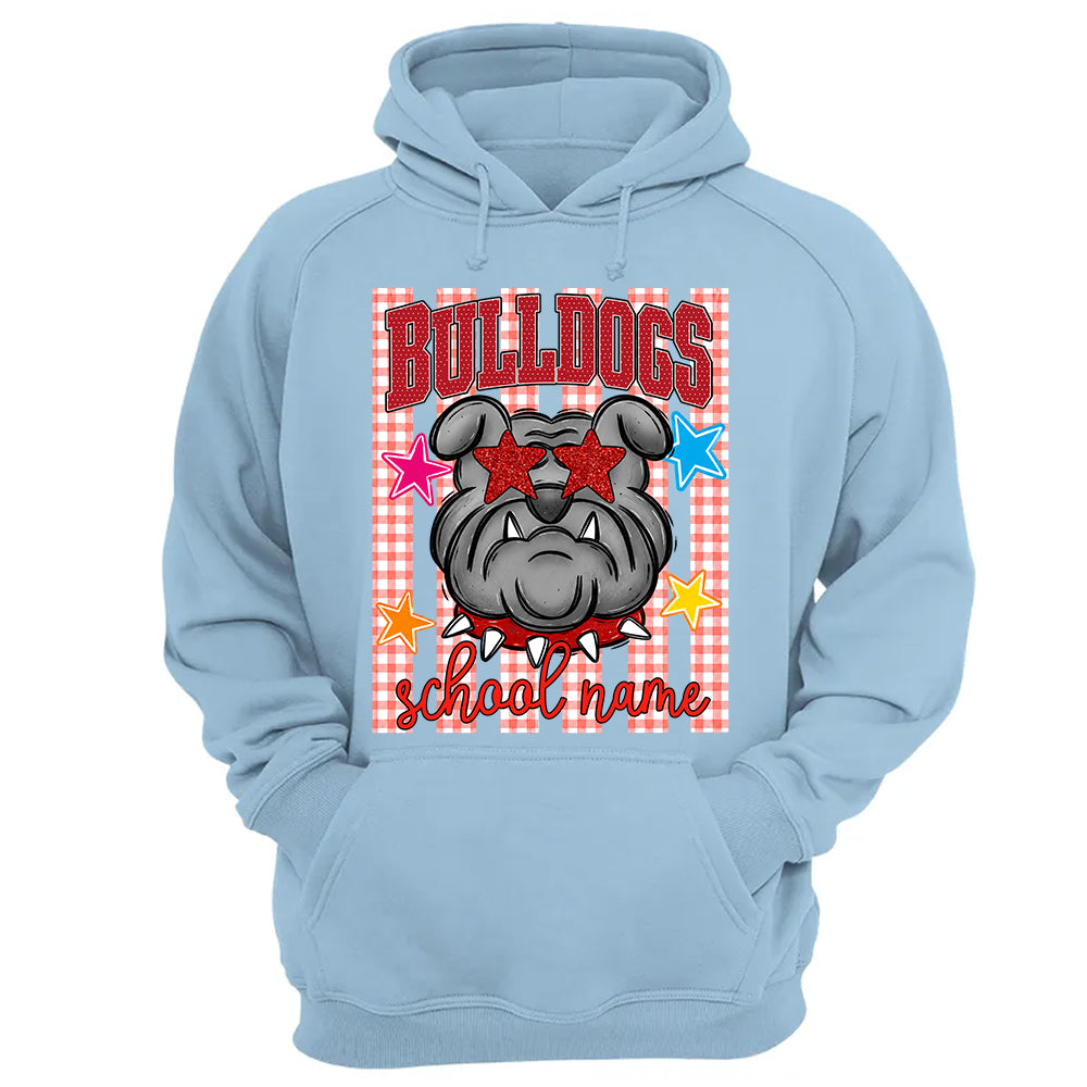 Personalized School School Spirit Mascot Striped Pattern T-Shirt For Teacher, Preppy Back To School, Gifts For Teacher Student MI209 TH23