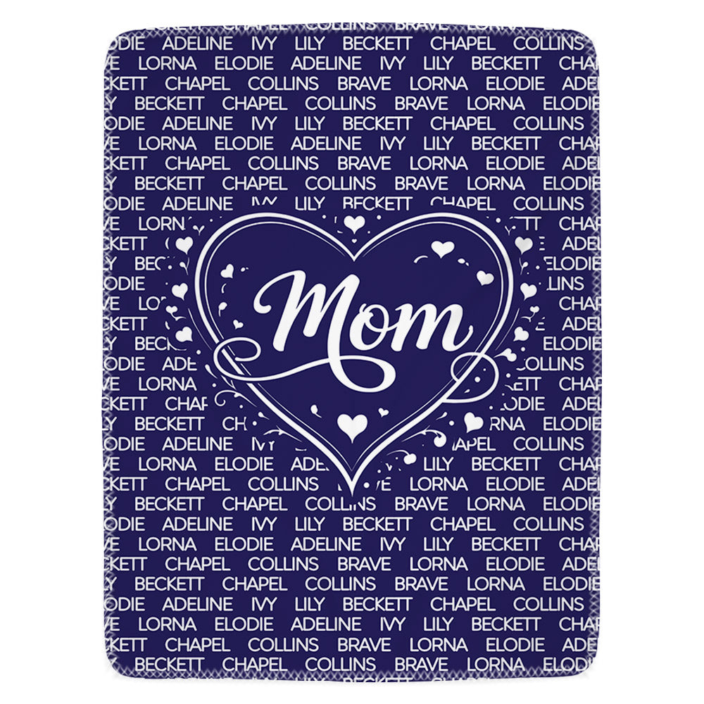 Personalized MOM With Names Blanket Gift For Mom T18 Li29
