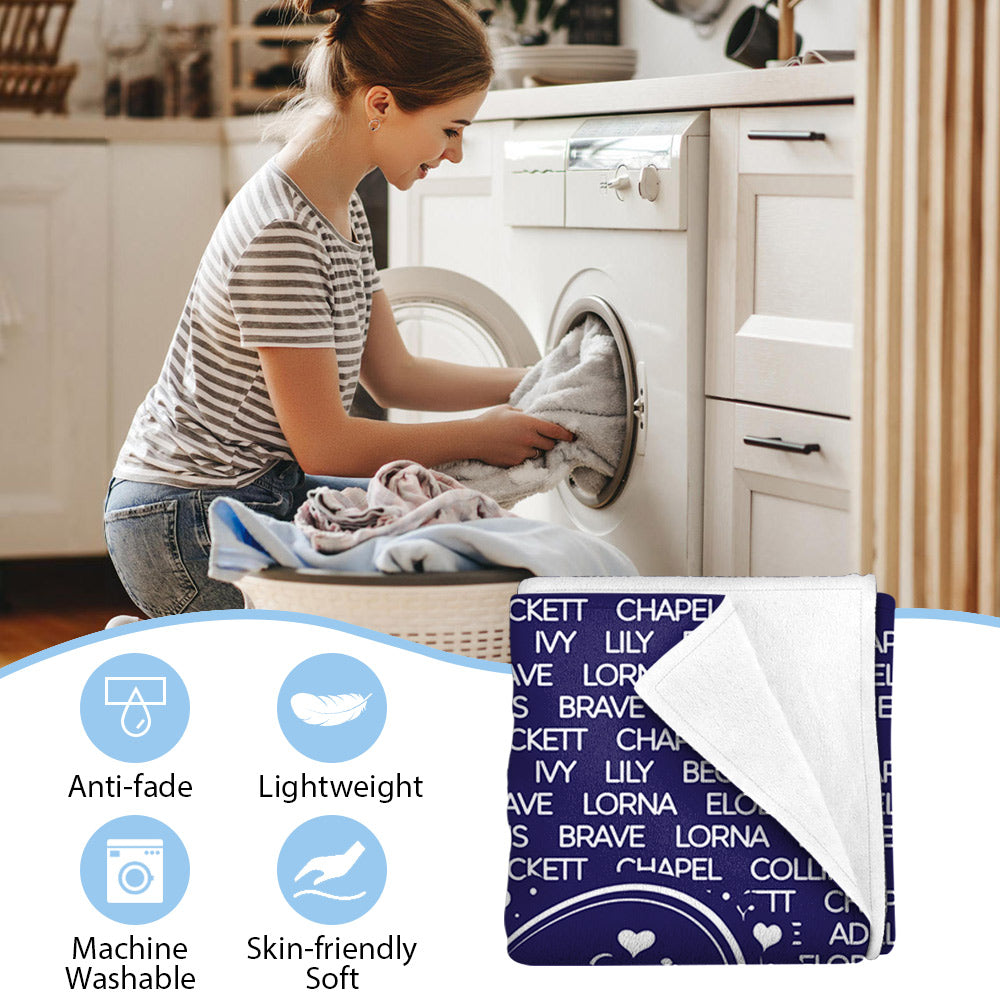 Personalized MOM With Names Blanket Gift For Mom T18 Li29