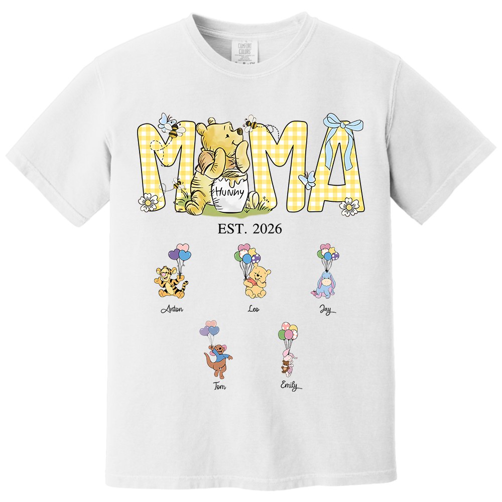 Custom Mama Bear Est And Grandkids Heart Shirts, Mama Est with Name On The Sleeve, Personalized Shirt Gift For Mom, Grandma, Custom Mother's Day Sweatshirt Shirt MI209