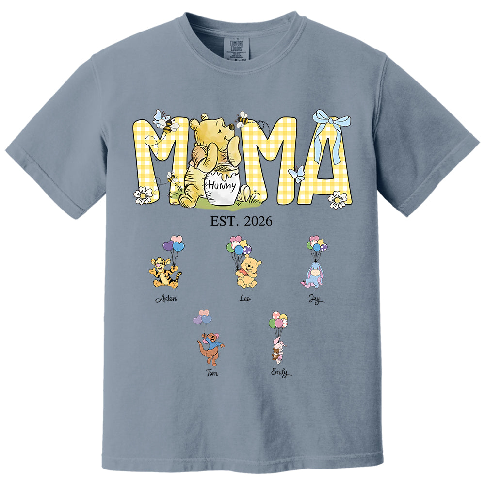 Custom Mama Bear Est And Grandkids Heart Shirts, Mama Est with Name On The Sleeve, Personalized Shirt Gift For Mom, Grandma, Custom Mother's Day Sweatshirt Shirt MI209