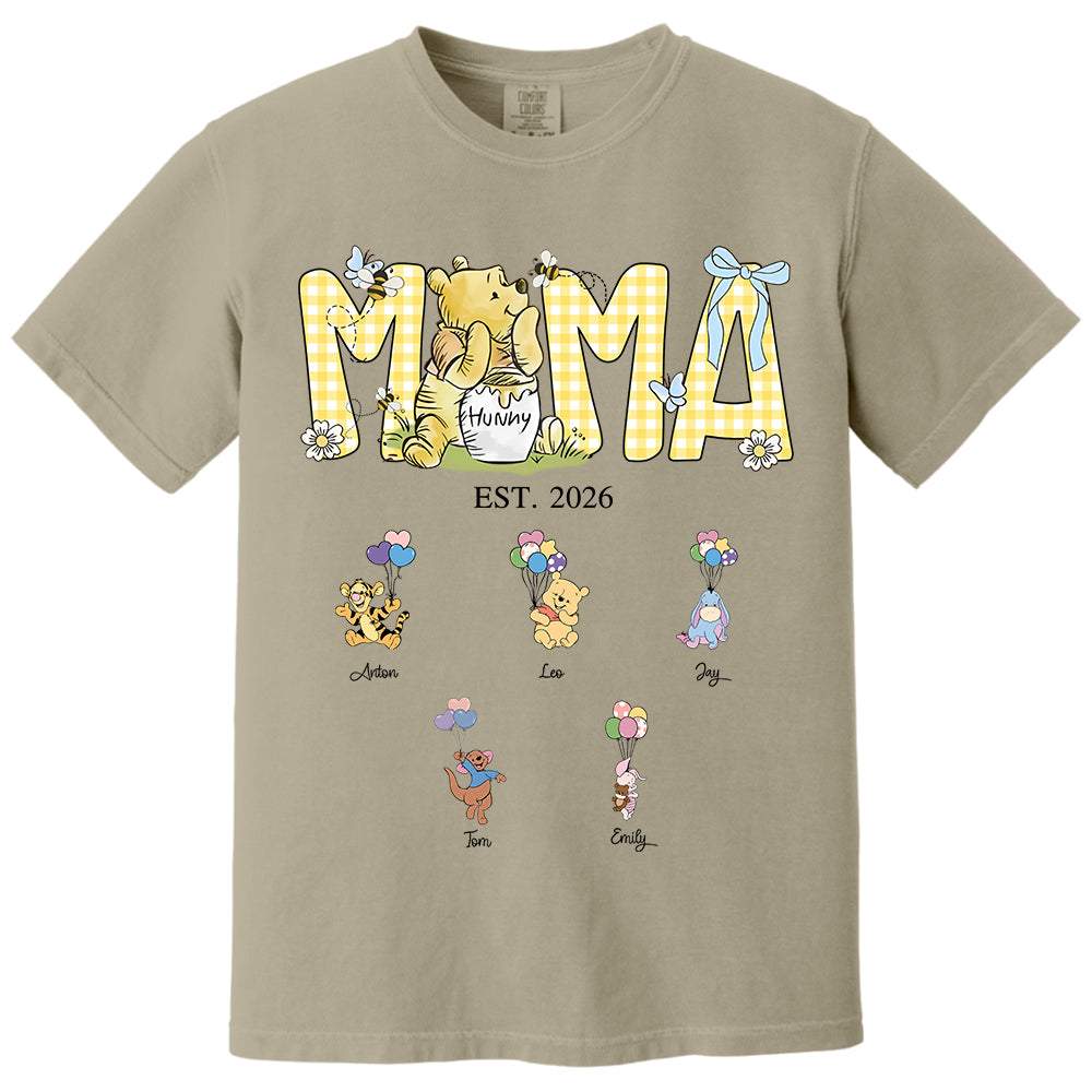 Custom Mama Bear Est And Grandkids Heart Shirts, Mama Est with Name On The Sleeve, Personalized Shirt Gift For Mom, Grandma, Custom Mother's Day Sweatshirt Shirt MI209