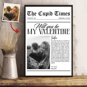 Valentines Day Newspaper Poster Canvas Personalized Valentines Gift For Couple Li29
