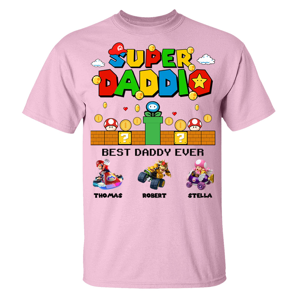 Super Daddio It's A Me Daddy, Personalized Daddio Shirt With Kids Name Custom, Father's Day Gift For Husband, Dad, Grandpa MI209 Li29