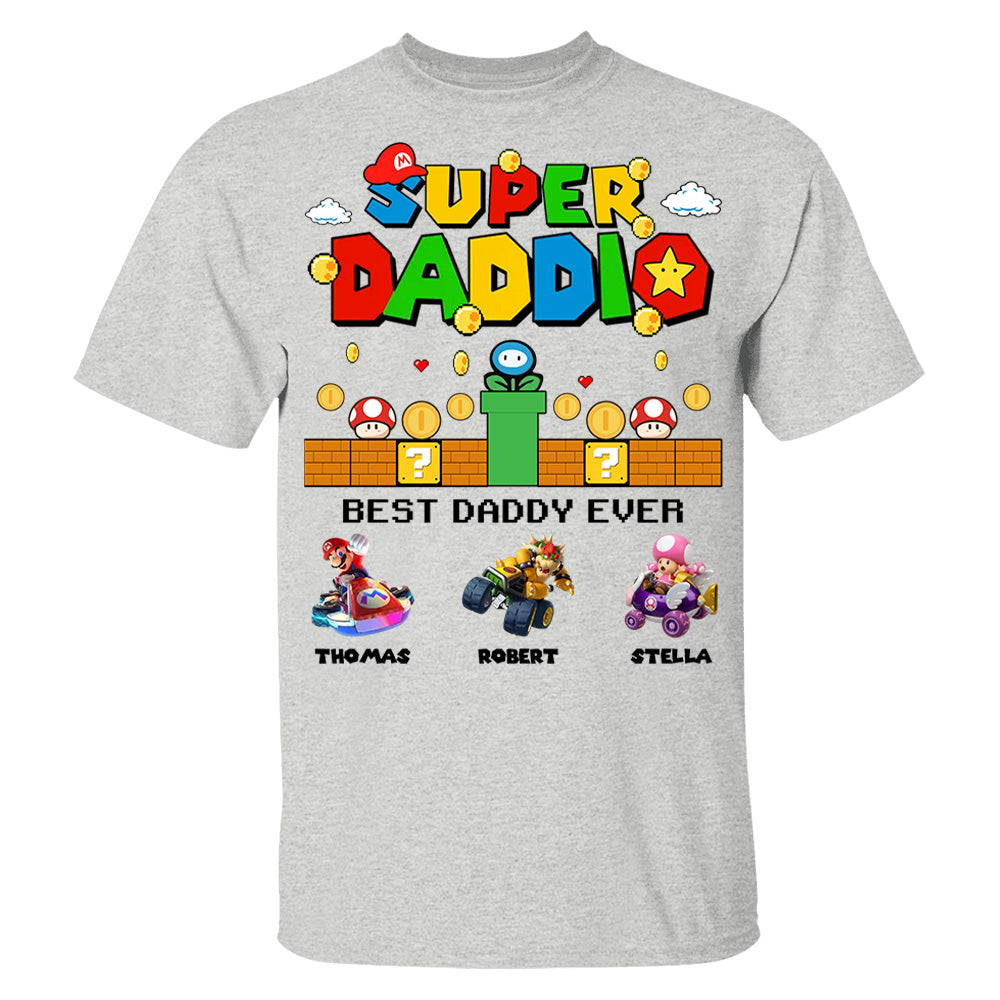 Super Daddio It's A Me Daddy, Personalized Daddio Shirt With Kids Name Custom, Father's Day Gift For Husband, Dad, Grandpa MI209 Li29