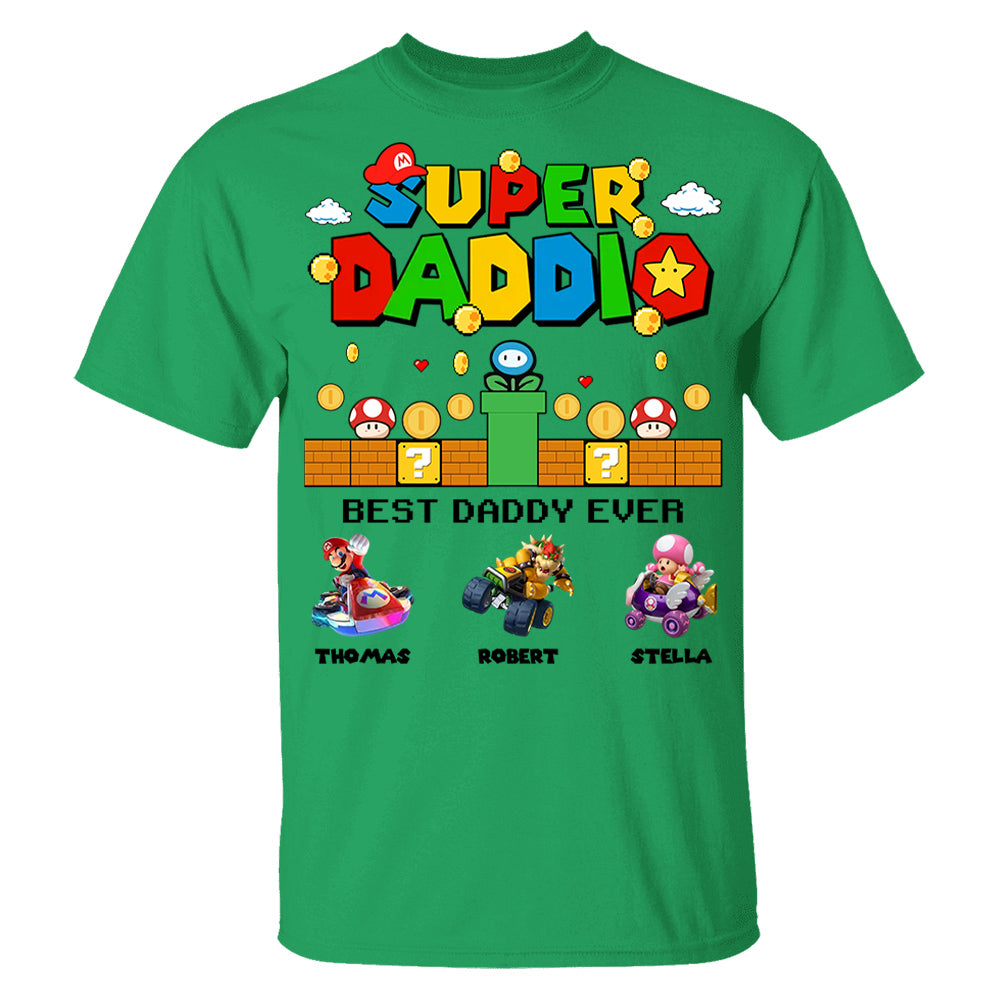 Super Daddio It's A Me Daddy, Personalized Daddio Shirt With Kids Name Custom, Father's Day Gift For Husband, Dad, Grandpa MI209 Li29