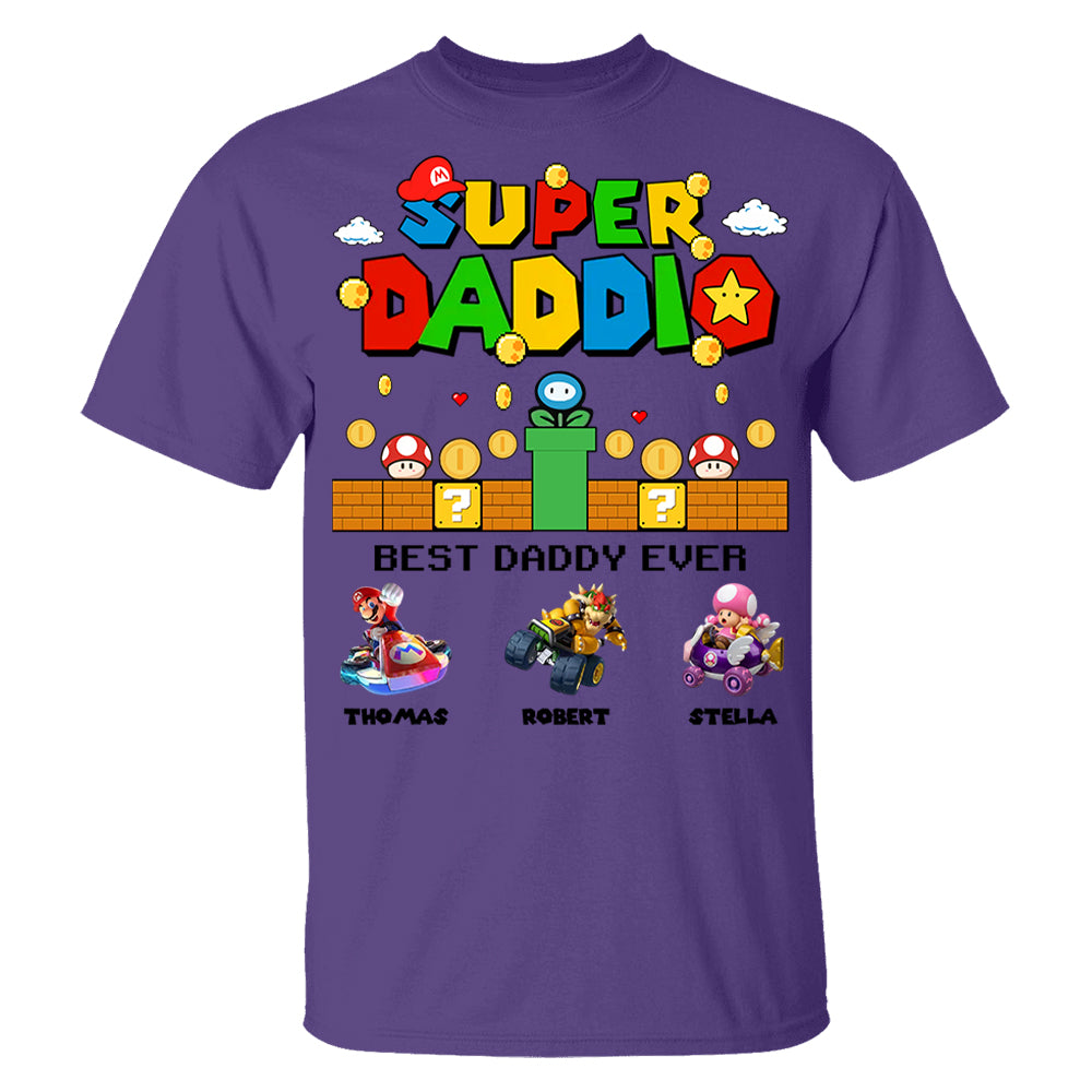 Super Daddio It's A Me Daddy, Personalized Daddio Shirt With Kids Name Custom, Father's Day Gift For Husband, Dad, Grandpa MI209 Li29