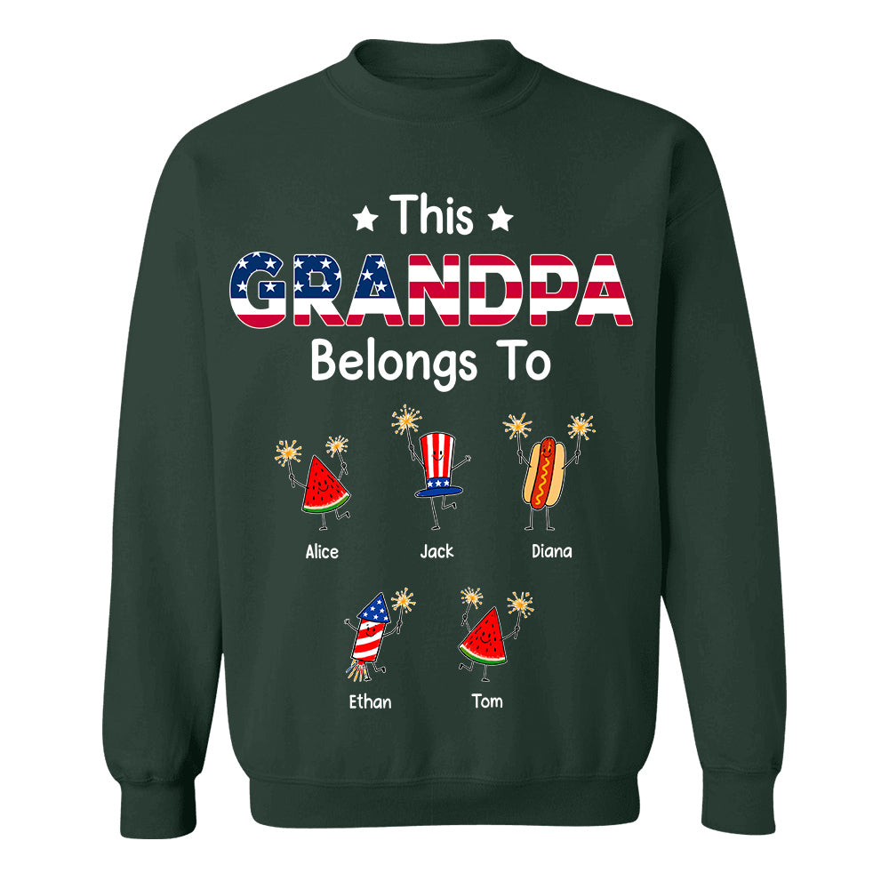 Personalized This Grandpa Belongs To Shirt, Custom Grandparents Shirt, Father's Day Gift, America 250th Anniversary Shirt, Patriotic Grandpa Tee 2026 Na02 TH23