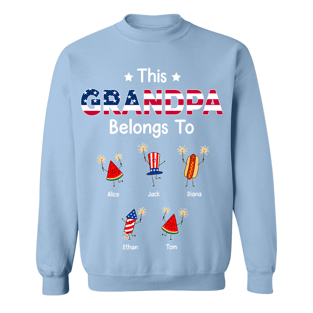 Personalized This Grandpa Belongs To Shirt, Custom Grandparents Shirt, Father's Day Gift, America 250th Anniversary Shirt, Patriotic Grandpa Tee 2026 Na02 TH23