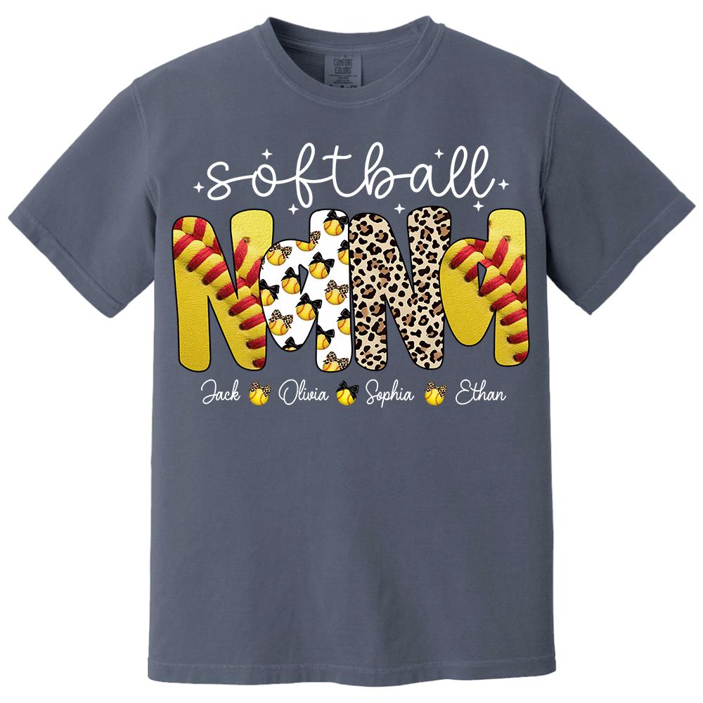 Personalized Softball Mama Shirt, Custom Softball Sports Grandma Nickname Shirt