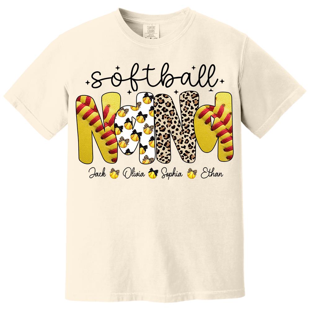 Personalized Softball Mama Shirt, Custom Softball Sports Grandma Nickname Shirt