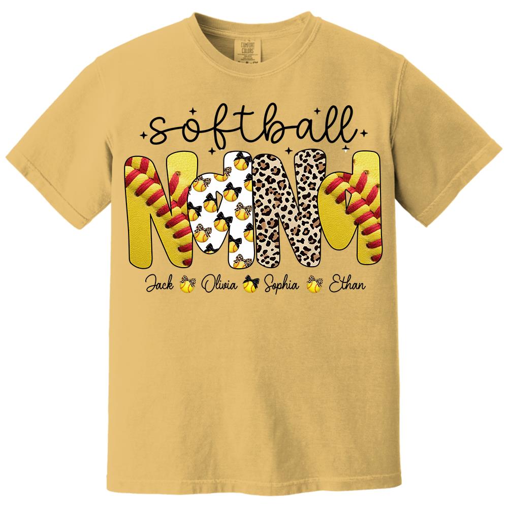 Personalized Softball Mama Shirt, Custom Softball Sports Grandma Nickname Shirt