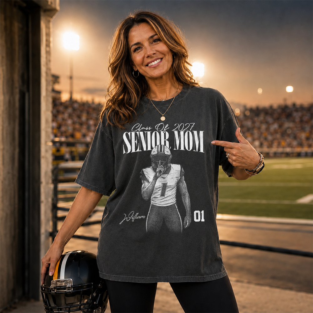 Personalized Senior Mom Shirt, Custom Sports Mom Gameday Shirt Proud Family Gift T1807 Hv01