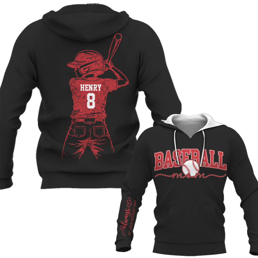 Personalized Baseball Mom Shirt, Custom Name and Number Shirt, Baseball Family Gift, Baseball Lover Apparel A2110