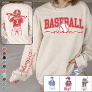 Personalized Baseball Mom Shirt, Custom Name and Number Shirt, Baseball Family Gift, Baseball Lover Apparel A2110