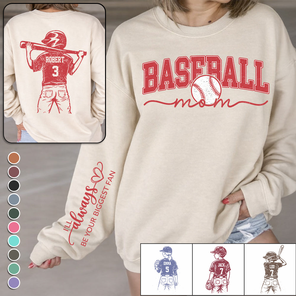 Personalized Baseball Mom Shirt, Custom Name and Number Shirt, Baseball Family Gift, Baseball Lover Apparel A2110