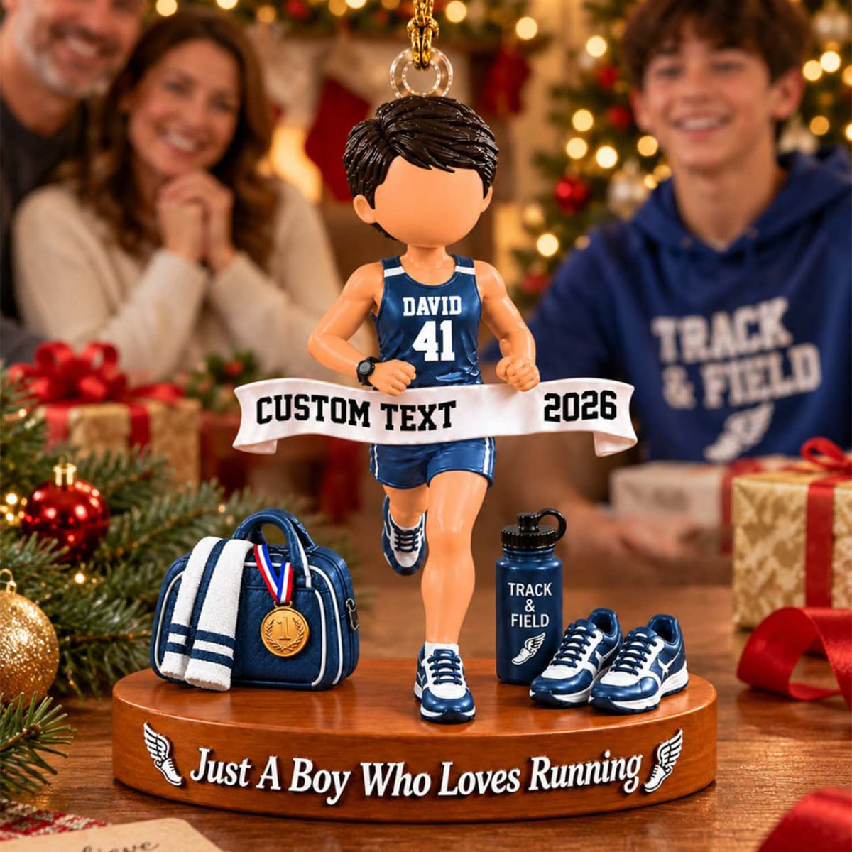 Just A Girl Who Loves Running Ornament, Personalized Track & Field Runner Christmas Ornament, Custom Name Gift Na02 Pt99