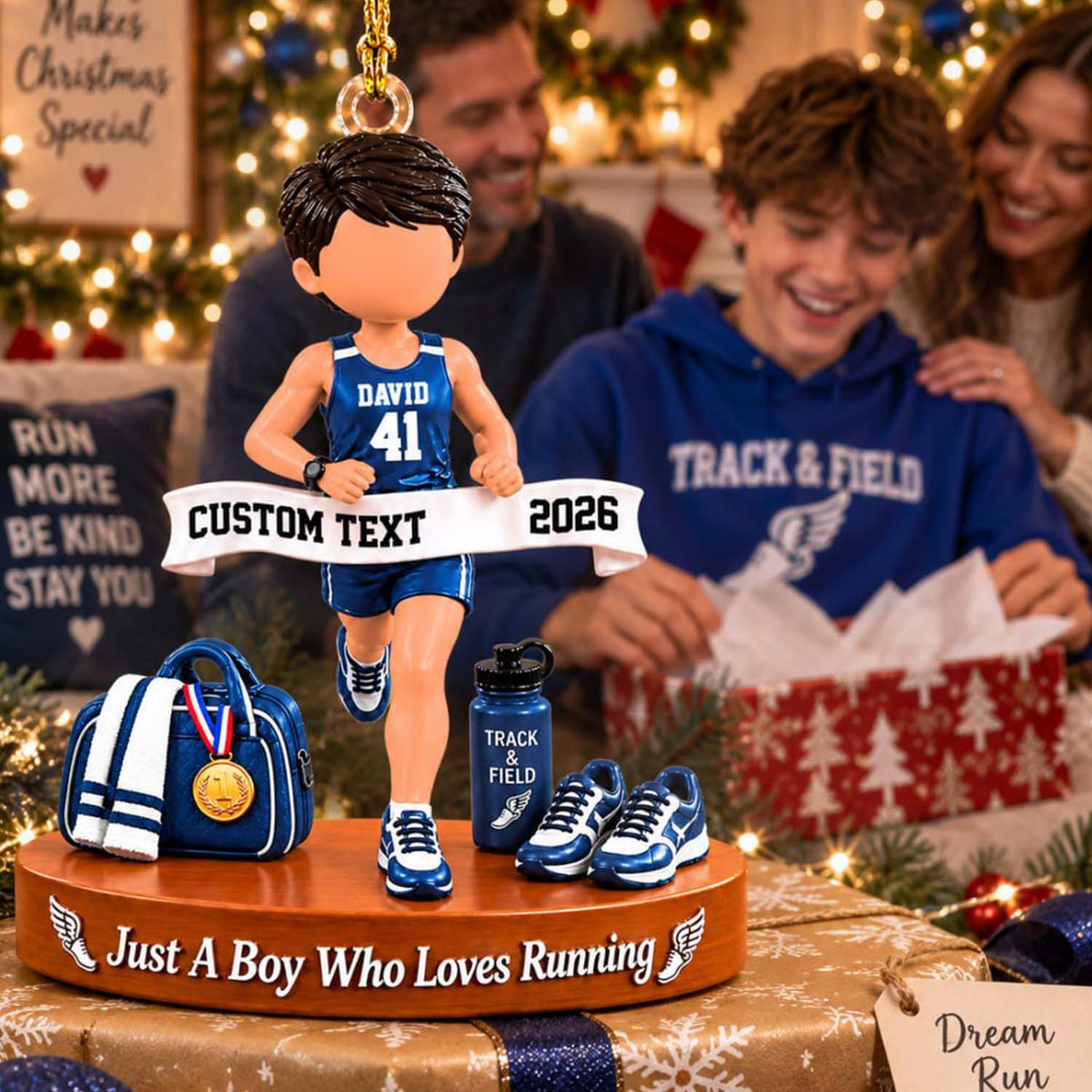 Just A Girl Who Loves Running Ornament, Personalized Track & Field Runner Christmas Ornament, Custom Name Gift Na02 Pt99