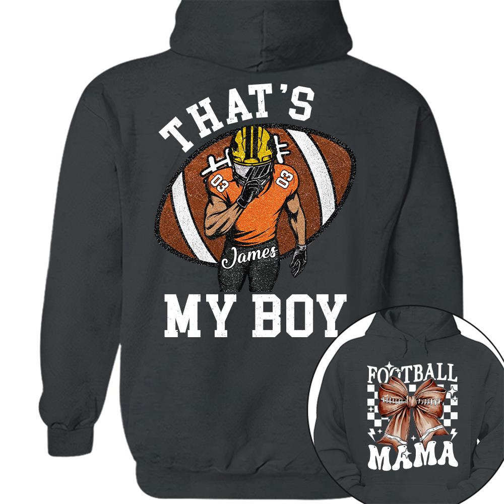 vThat’s My Boy Personalized Football Mom Football Grandma Shirt Gift For Sport Family T1807 Hv01