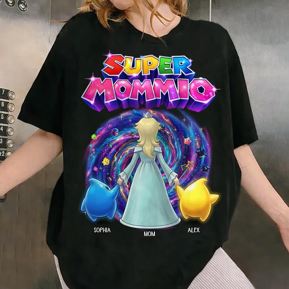 Personalized Super Mommio Galaxy Gaming Shirt, Mother's Day Gifts For Mom L0411 Hv01