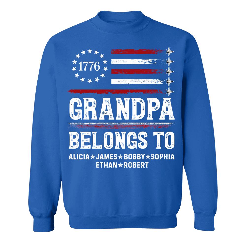 Proud American Grandpa Custom Kids Names Father's Day Gift For Dad, Grandpa L0411 Hv01