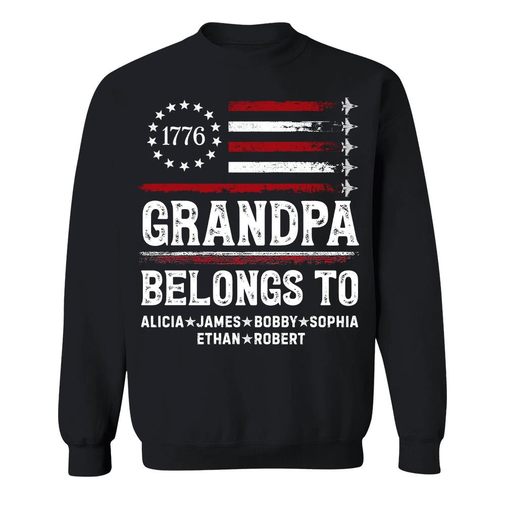 Proud American Grandpa Custom Kids Names Father's Day Gift For Dad, Grandpa L0411 Hv01