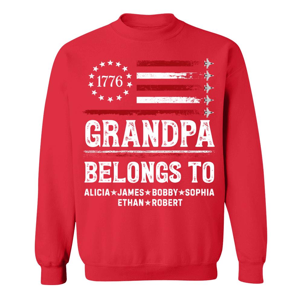 Proud American Grandpa Custom Kids Names Father's Day Gift For Dad, Grandpa L0411 Hv01