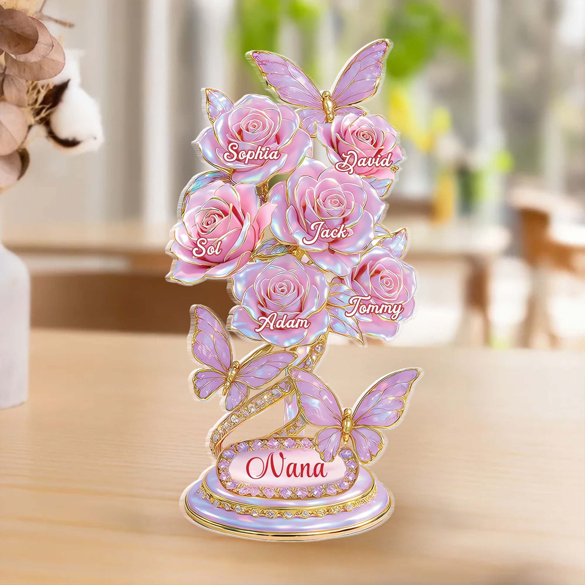 Personalized Flower Gifts For Mom, Grandma,... Mothers Day Flowers Gifts, Custom Shaped Acrylic Plaque A2110 Pt99
