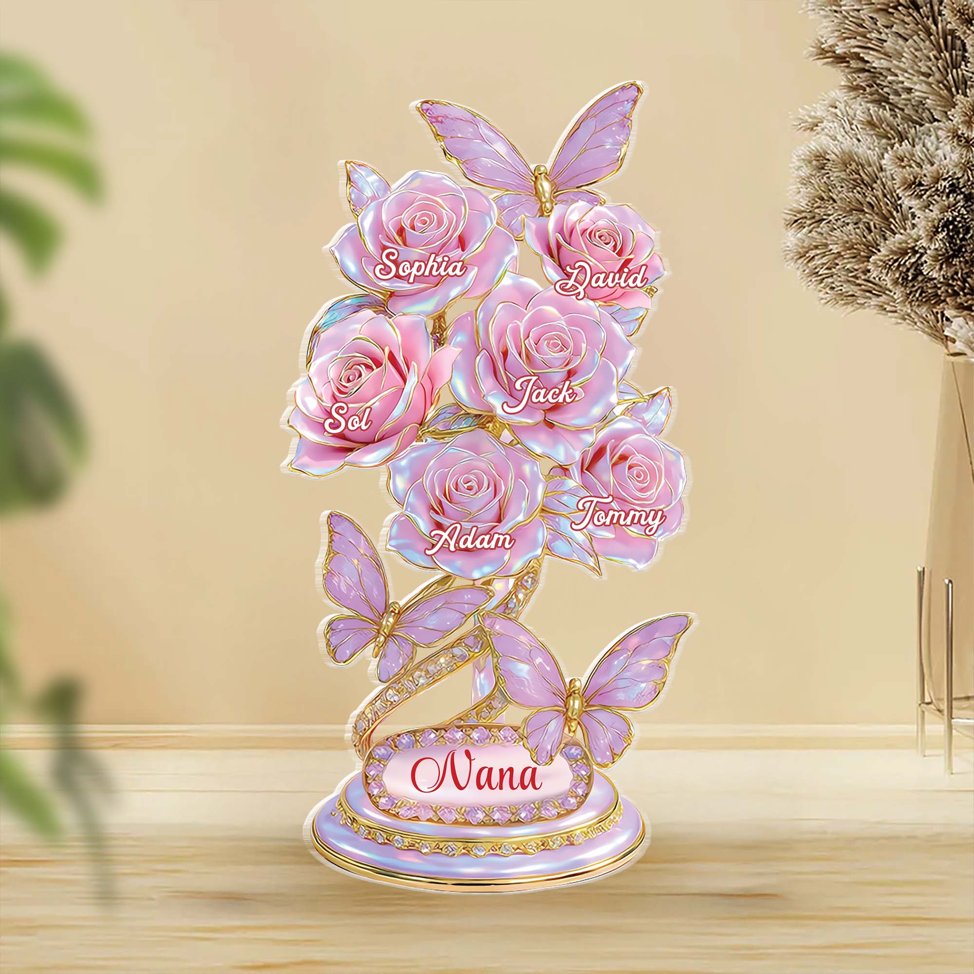 Personalized Flower Gifts For Mom, Grandma,... Mothers Day Flowers Gifts, Custom Shaped Acrylic Plaque A2110 Pt99