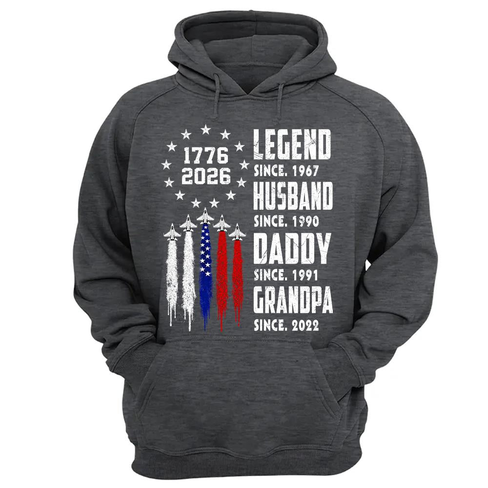 Custom Legend Husband Dad Grandpa Nation Flag American 250th Anniversary Shirt, Father's Day Gift For Dad, Grandpa L0411 Hv01