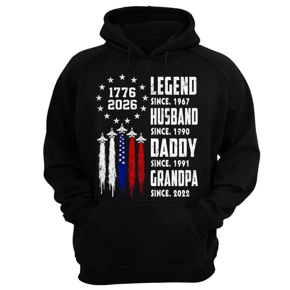 Custom Legend Husband Dad Grandpa Nation Flag American 250th Anniversary Shirt, Father's Day Gift For Dad, Grandpa L0411 Hv01